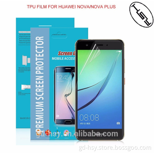 Mobile Phone Use for huawei nova Protective Film, full cover clear tpu screen protector for huawei nova